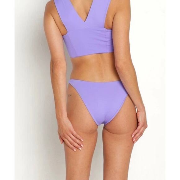 L*Space Camacho Amethyst Purple Ribbed Bikini Swimsuit Bottoms Size Medium - Picture 3 of 8